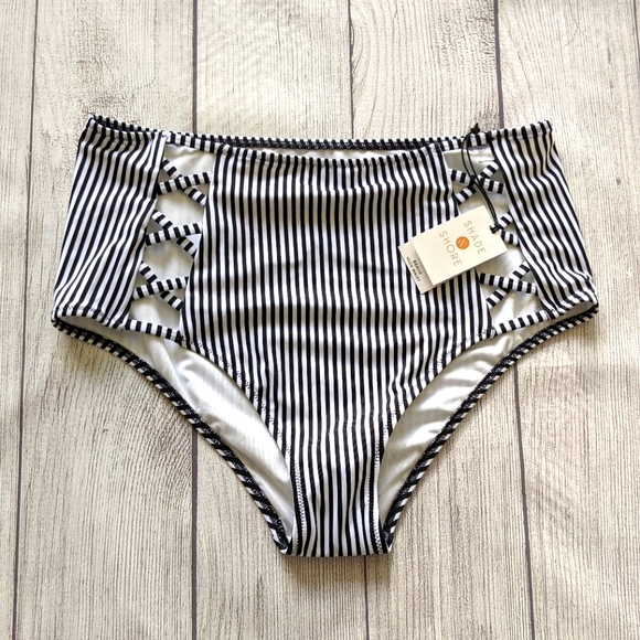 Shade & Shore Other - Shade & shore beach high waist stripe swim bottom